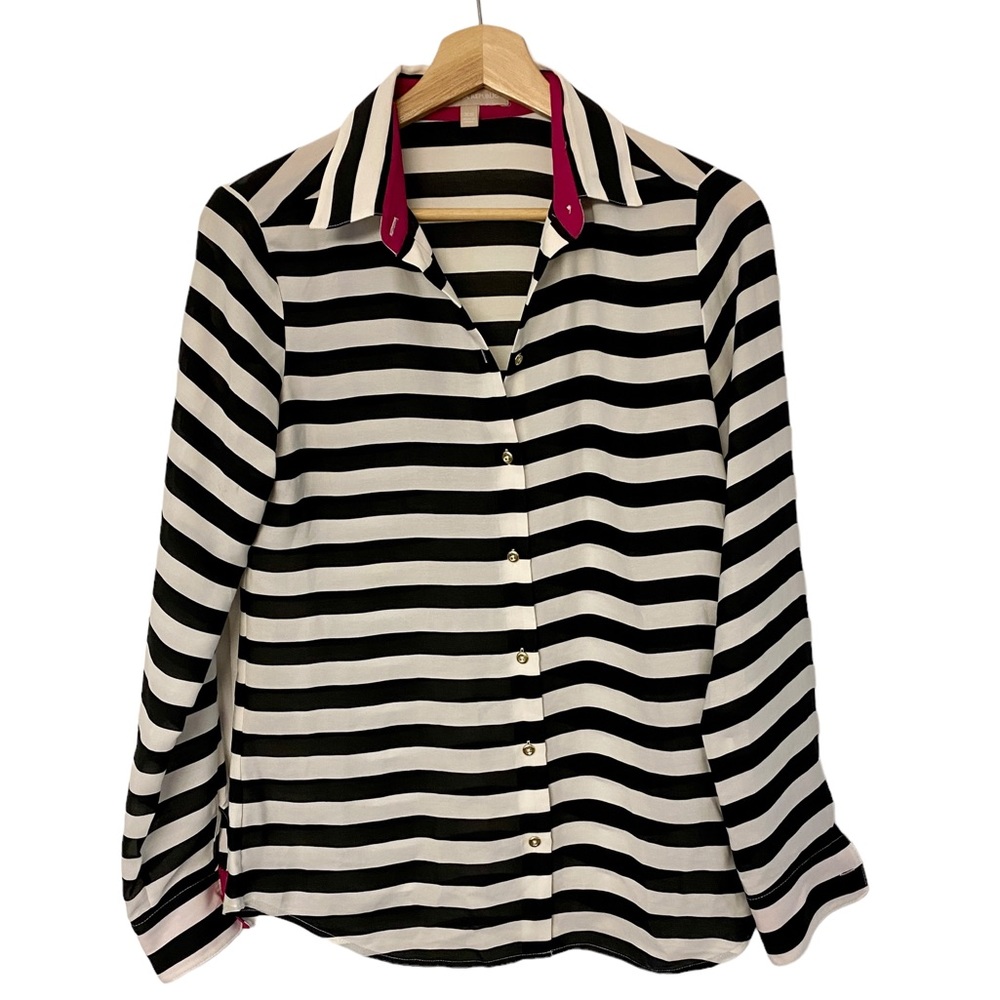 Striped flowy dress shirt Banana republic